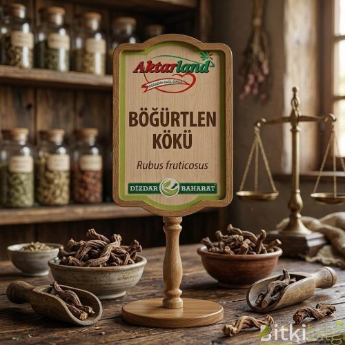 Ahşap bir zemin üzerinde duran kurutulmuş böğürtlen kökü parçaları.
