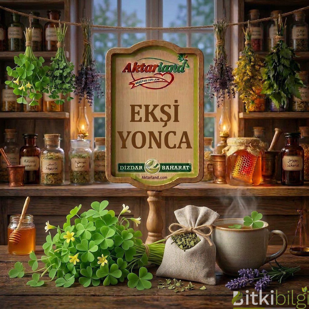 Üç parçalı kalp şeklinde yeşil yaprakları olan taze ekşi yonca bitkisi, yanında bir dilim limon.