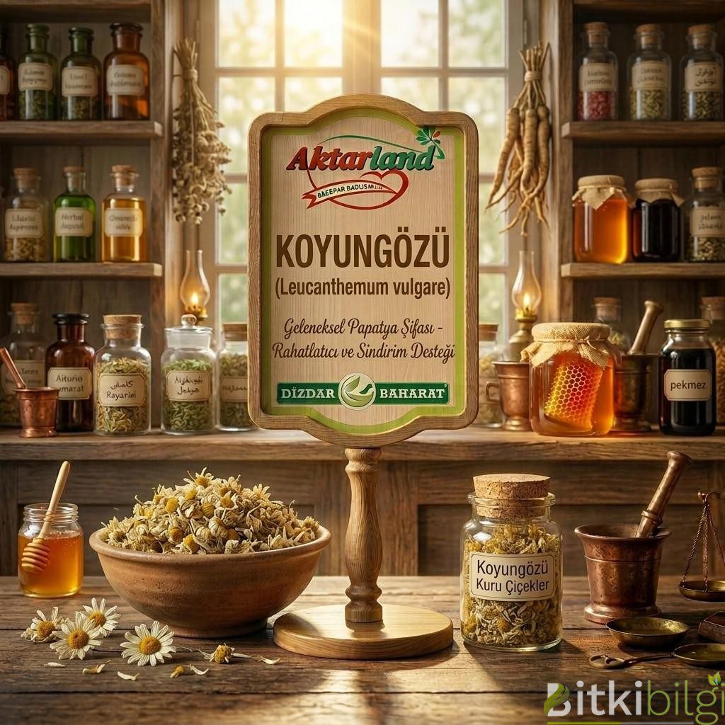 Aktarland ve Dizdar Baharat markalı koyun gözü bitkisi ve aktar malzemeleri