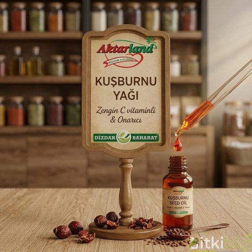 BitkiBilgi ve Aktarland markaları için özel olarak hazırlanan organik kuşburnu ürün görseli detayları.