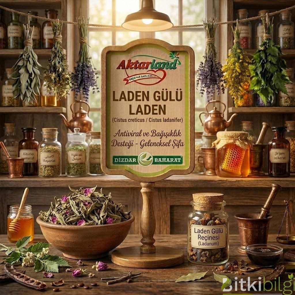 Aktarland ve Dizdar Baharat markalı laden otu (pamukluk) ve aktar ekipmanları