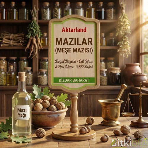 Ahşap bir zemin üzerinde duran kurutulmuş meşe mazısı kozalakları.
